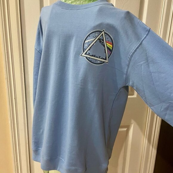 PINK FLOYD EMBROIDERED SWEATSHIRT ROCK PSYCHEDELIA 60’ PRISM RAINBOW BEAM Sz M - Picture 10 of 14